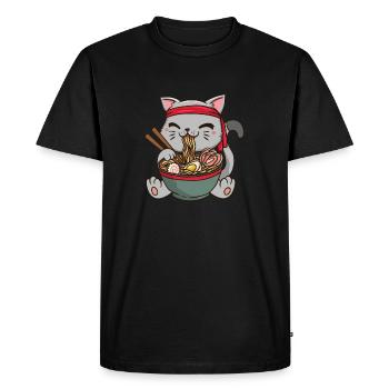 Ramen Japon Anime Manga Cat Noodle Food Cosplay - T-shirt Premium bio Homme - noir - Devant - Nico (187cm)