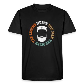 Murse The Man The Myth The Legend (Male Nurse) - T-shirt Premium bio Homme - noir - Devant - Nico (187cm)