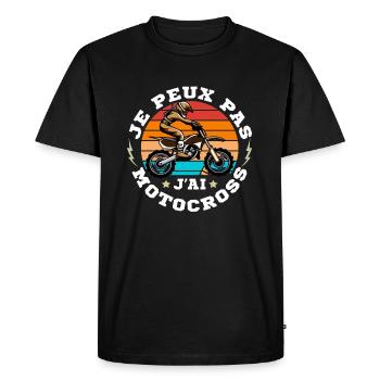 J'Peux Pas J'ai Motocross - T-shirt Premium bio Homme - noir - Devant - Nico (187cm)