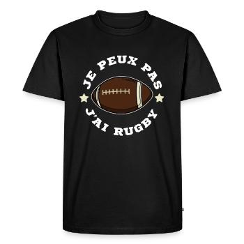 Je Peux Pas J'ai Rugby - T-shirt Premium bio Homme - noir - Devant - Nico (187cm)