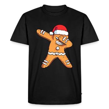 Dabbing Gingerbread Santa Christmas - T-shirt Premium bio Homme - noir - Devant - Nico (187cm)