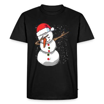 Dabbing Snowman Santa Christmas - T-shirt Premium bio Homme - noir - Devant - Nico (187cm)