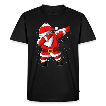 Dabbing Santa Claus Christmas - T-shirt Premium bio Homme - noir - Devant - Nico (187cm)