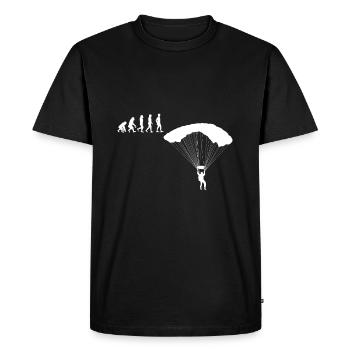 Parachutiste Evolution parachutisme - T-shirt Premium bio Homme - noir - Devant - Nico (187cm)