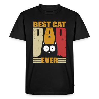 Best cat papa ever cats gift - Men's Premium Organic T-Shirt - black - Front - Nico (187cm)