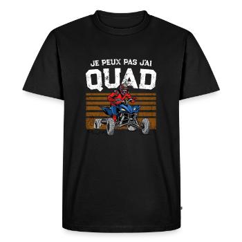 Je Peux Pas J'ai Quad - T-shirt Premium bio Homme - noir - Devant - Nico (187cm)