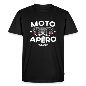 Moto Apéro Club - T-shirt Premium bio Homme - noir - Devant - Nico (187cm)