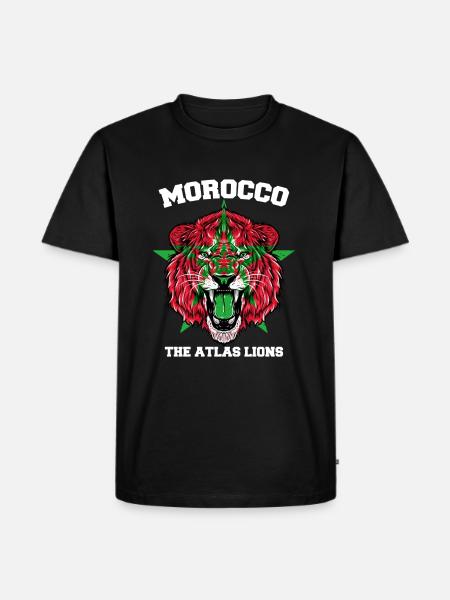 Marokko Lion Flag Jersey Fodbold Team Sport - Herre Premium økologisk T-shirt - sort