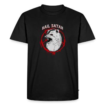 Salut Satan I Opossum satanique - T-shirt Premium bio Homme - noir - Devant - Nico (187cm)