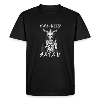 Vous avez tous besoin de Satan I Satanic Goat Head - T-shirt Premium bio Homme - noir - Devant - Nico (187cm)