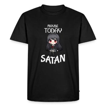 Peut-être qu’aujourd’hui Satan I Satanic Creepy Cute Anime Girl - T-shirt Premium bio Homme - noir - Devant - Nico (187cm)