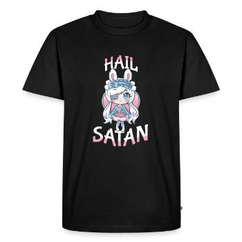 Salut Satan I Satanic Creepy Cute Anime Girl - T-shirt Premium bio Homme - noir - Devant - Nico (187cm)