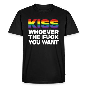 Embrassez qui que vous vouliez Fierté LGBTQ - T-shirt Premium bio Homme - noir - Devant - Nico (187cm)