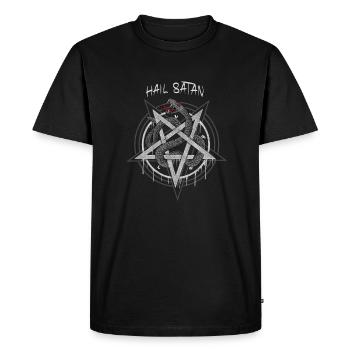 Salut Satan I Démon Pentagramme Serpent - T-shirt Premium bio Homme - noir - Devant - Nico (187cm)