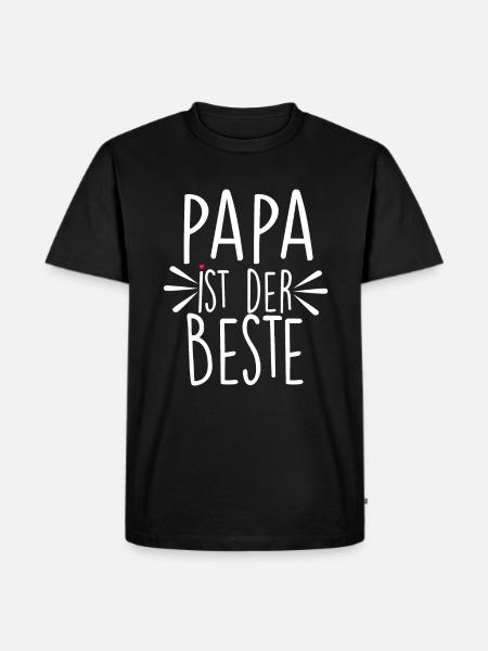 Papa Ist Der Beste - Männer Premium Bio T-Shirt - Schwarz