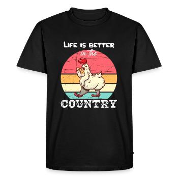 La vie est meilleure dans le pays I agriculteur agriculteur - T-shirt Premium bio Homme - noir - Devant - Nico (187cm)