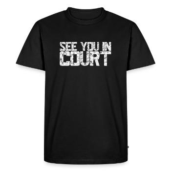 Rendez-vous au tribunal Avocat Avocat Drôle - T-shirt Premium bio Homme - noir - Devant - Nico (187cm)
