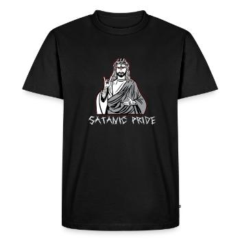 L’orgueil satanique n’est pas aujourd’hui Jésus - T-shirt Premium bio Homme - noir - Devant - Nico (187cm)