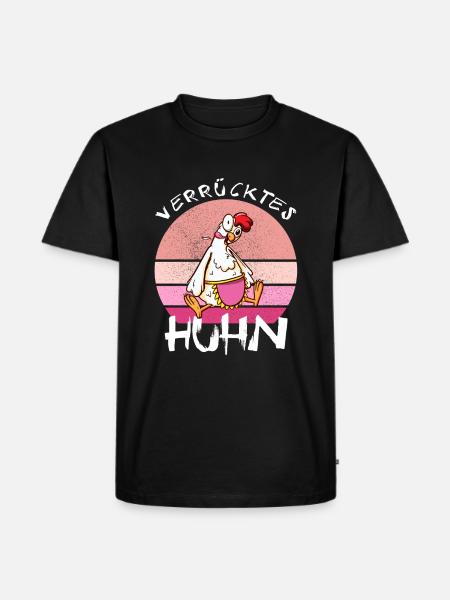 Crazy Chicken Funny Farmer - Men's Premium Organic T-Shirt - black