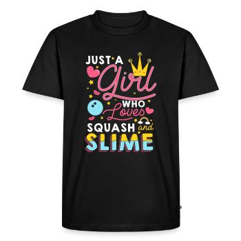 Juste une fille Squash And Slime - T-shirt Premium bio Homme - noir - Devant - Nico (187cm)