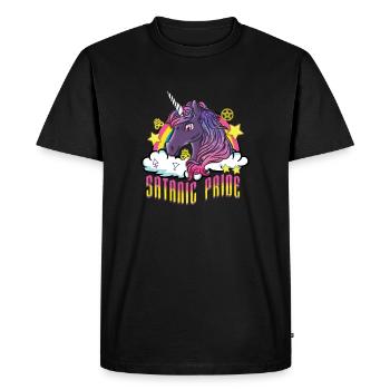Satanic Pride I Creepy Cute Unicorn - T-shirt Premium bio Homme - noir - Devant - Nico (187cm)