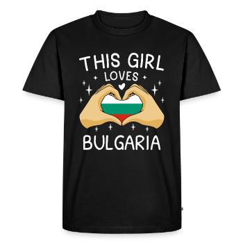 Drapeau bulgare Drapeau bulgare Sables d’or - T-shirt Premium bio Homme - noir - Devant - Nico (187cm)