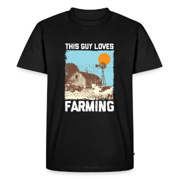 Ce gars aime l’agriculture I Farmer drôle - T-shirt Premium bio Homme - noir - Devant - Nico (187cm)