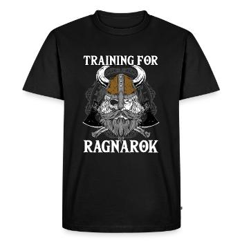 Training For Ragnarok I Odin Viking - Men's Premium Organic T-Shirt - black - Front - Nico (187cm)