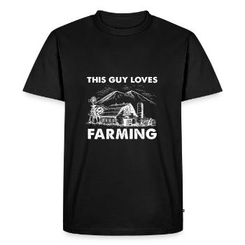 Ce gars aime l’agriculture I drôle d’agriculteur - T-shirt Premium bio Homme - noir - Devant - Nico (187cm)