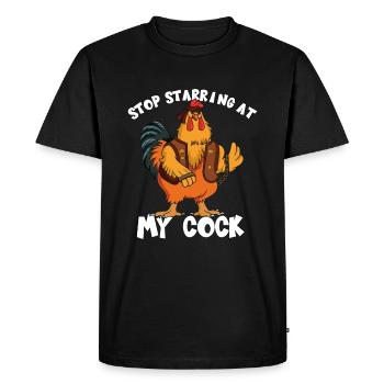 Arrête de jouer à ma bite I Farmer Farmer Funny - T-shirt Premium bio Homme - noir - Devant - Nico (187cm)