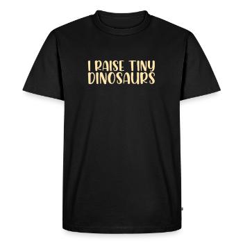 J’élève de minuscules dinosaures minuscules I Poulets drôles - T-shirt Premium bio Homme - noir - Devant - Nico (187cm)