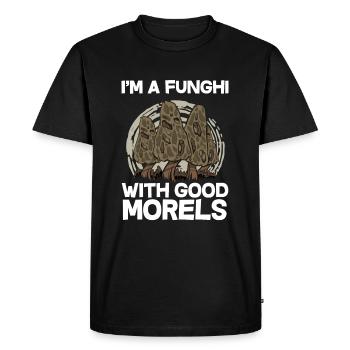 Je suis un Funghi avec de bonnes morilles I recherche de champignons - T-shirt Premium bio Homme - noir - Devant - Nico (187cm)