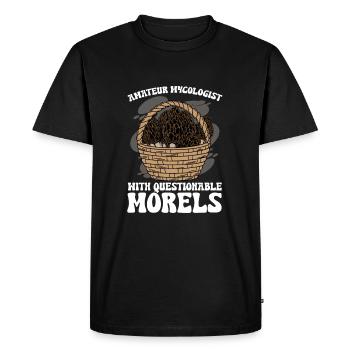 Amateur Mycologist With Questionable Morels - Men's Premium Organic T-Shirt - black - Front - Nico (187cm)