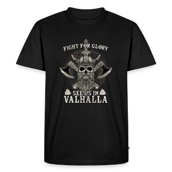 Battez-vous pour la gloire Voyez-nous au Valhalla I Viking - T-shirt Premium bio Homme - noir - Devant - Nico (187cm)