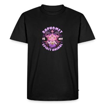Baphomet Is My Spirit Animal I Satanic Occult - Men's Premium Organic T-Shirt - black - Front - Nico (187cm)
