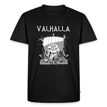 Valhalla I Viking Warrior I Odin I Viking Ship - T-shirt Premium bio Homme - noir - Devant - Nico (187cm)