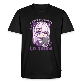 J’ai donné mon cœur à l’anime I manga kawaii otaku - T-shirt Premium bio Homme - noir - Devant - Nico (187cm)