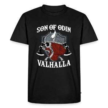 Fils d’Odin Valhalla I Mythologie Viking - T-shirt Premium bio Homme - noir - Devant - Nico (187cm)