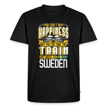 Voyage Suède - T-shirt Premium bio Homme - noir - Devant - Nico (187cm)