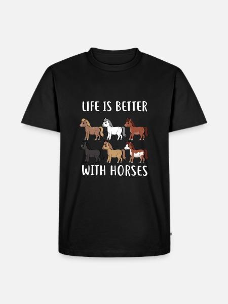 HORSESPACKLIFEISBETTERWITHHORSES - Men's Premium Organic T-Shirt - black