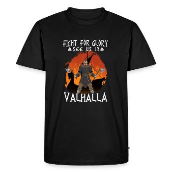 Battez-vous pour la gloire Voyez-nous au Valhalla I Viking - T-shirt Premium bio Homme - noir - Devant - Nico (187cm)