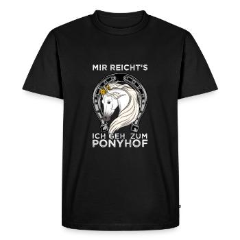 CROWNEDHORSE2MIRREICHTSICHGEHZUMPONYHOF - Men's Premium Organic T-Shirt - black - Front - Nico (187cm)