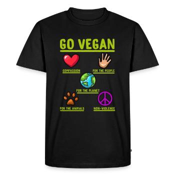 Go Vegan Cadeau drôle d’herbivore - T-shirt Premium bio Homme - noir - Devant - Nico (187cm)