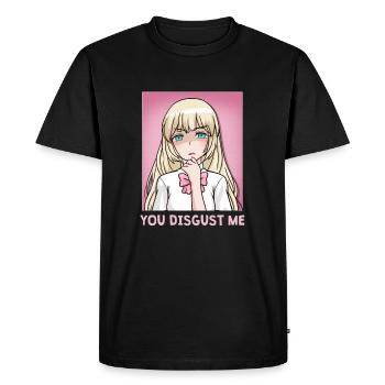 Chibi Anime Girl You Disgust Me - Men's Premium Organic T-Shirt - black - Front - Nico (187cm)