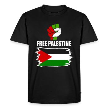 Free palestine - T-shirt Premium bio Homme - noir - Devant - Nico (187cm)
