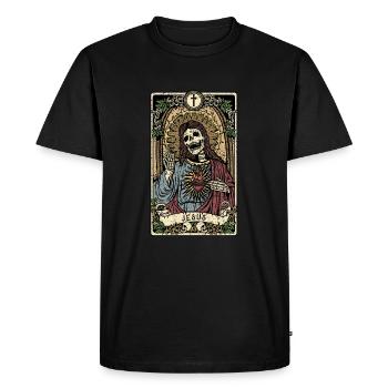 Jesus I Tarot Card I Fortune Teller - Men's Premium Organic T-Shirt - black - Front - Nico (187cm)
