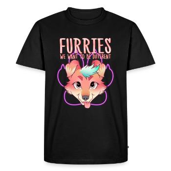 Furries we want to be different I Furries Fandom - Men's Premium Organic T-Shirt - black - Front - Nico (187cm)