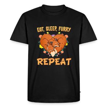 Eat Sleep Furry Repeat I Furries Fandom Cosplay - Men's Premium Organic T-Shirt - black - Front - Nico (187cm)