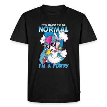 C’est difficile d’être normal, je suis un cosplay à fourrure - T-shirt Premium bio Homme - noir - Devant - Nico (187cm)