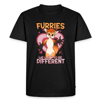 Furries we want to be different I Furries Fandom - Men's Premium Organic T-Shirt - black - Front - Nico (187cm)